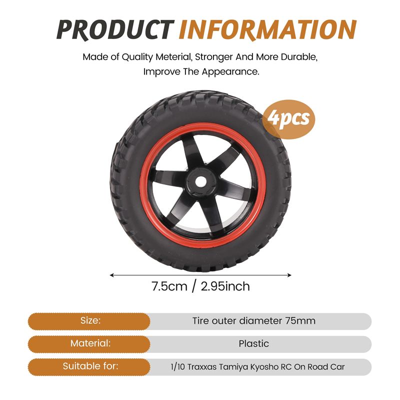 For 1:10 Rally Car 75Mm Rubber - Wheel Rim Rc ulasan dan harga