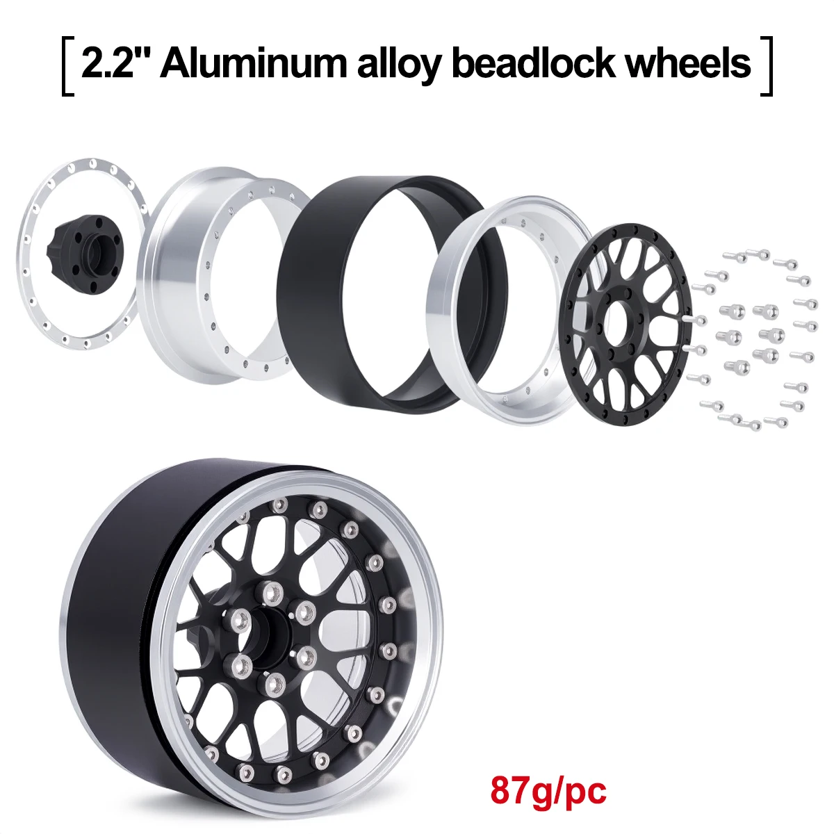 2.2 Inch Aluminum Beadlock Whe - Wheel Rim Rc ulasan dan harga
